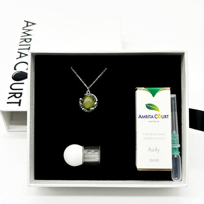 Planet Murano Aroma Necklace - Aurum Verdant | Energy & Healing | Diffuse on the go