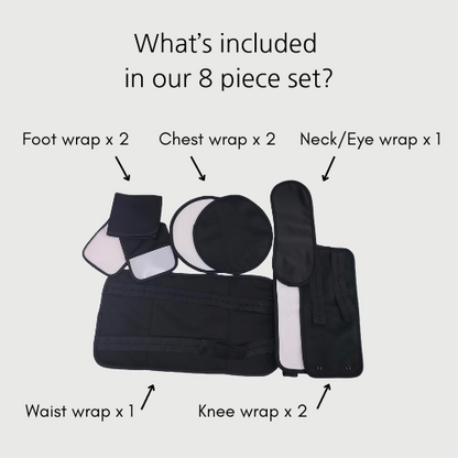 8 Piece Organic Cotton Castor Oil Wraps Pack
