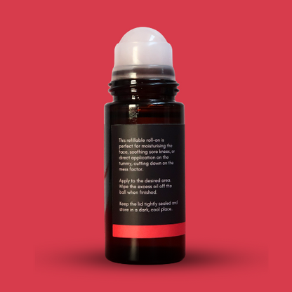 Pure Organic Castor Oil Roll-On 50mL - Amber Glass Bottle Rose Quartz Roller